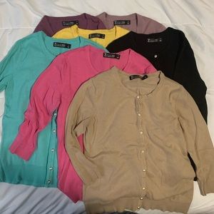 7 cardigans.